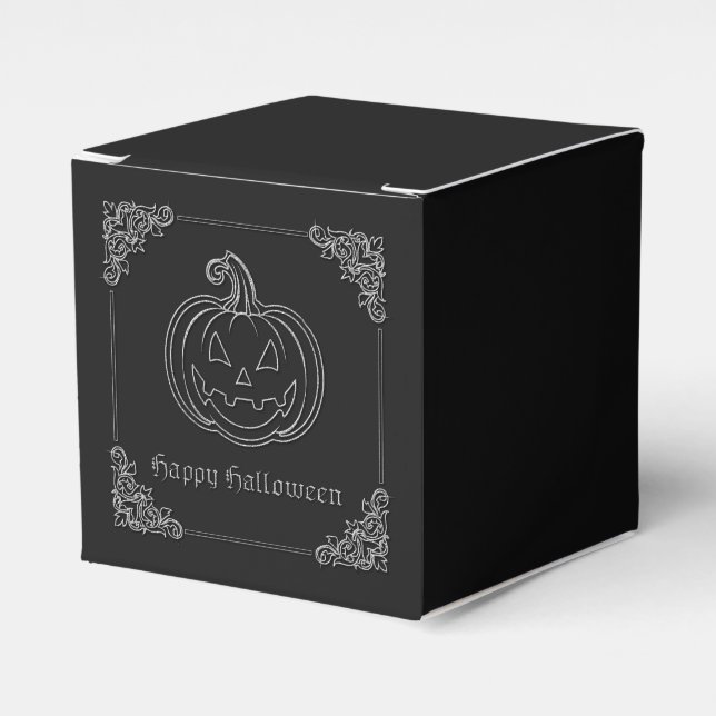 Caja Para Regalos Halloween con linterna de Jack O' (Costado Anverso)