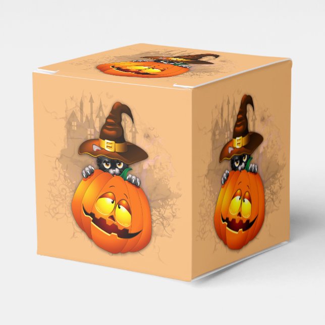 Caja Para Regalos Halloween Curte Kitty Witch and Pumpkin Friend (Costado Anverso)