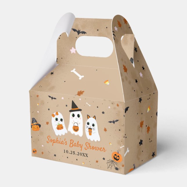 Caja Para Regalos Halloween Cute Ghost Baby Shower (Front Side)