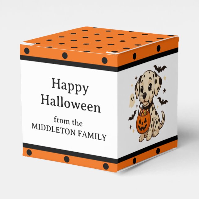 Caja Para Regalos Halloween Dalmatian Trick o Trate a Fiesta (Costado Anverso)