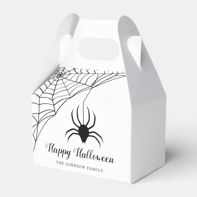 Caja Para Regalos Halloween de Araña Negra Cuta (Front Side)