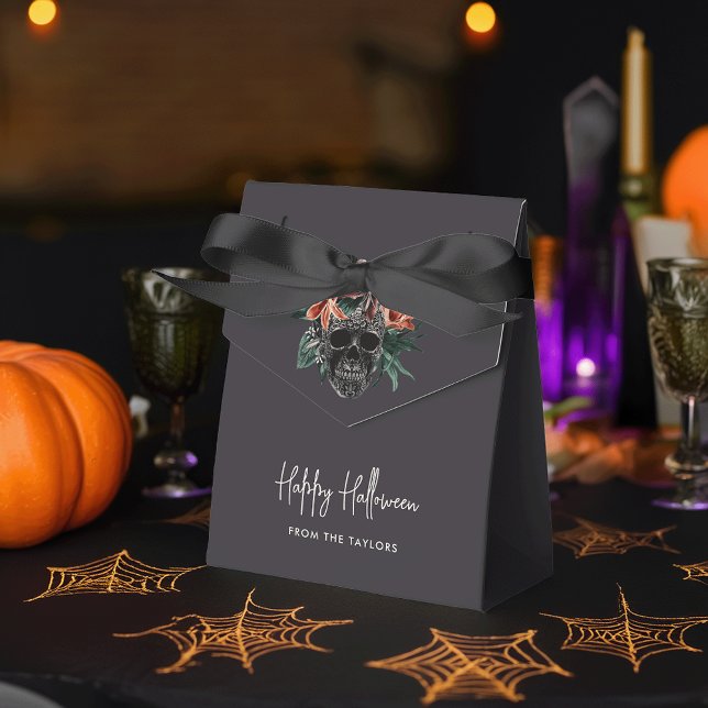 Caja Para Regalos Halloween de cráneo floral tropical (Subido por el creador)