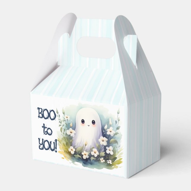 Caja Para Regalos Halloween de Fantasma Floral Cuta (Front Side)
