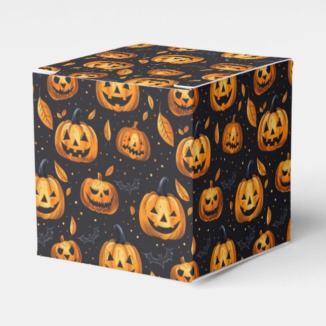 Caja Para Regalos Halloween de Jack-O-Lanterns (Costado Anverso)
