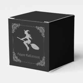 Caja Para Regalos Halloween de la Bruja Voladora de Plata
