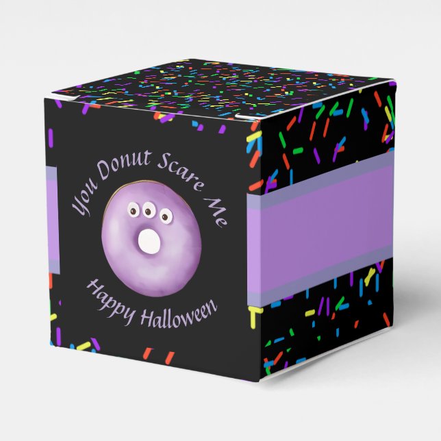 Caja Para Regalos Halloween de moda espeluznante monstruo morado de  (Costado Anverso)
