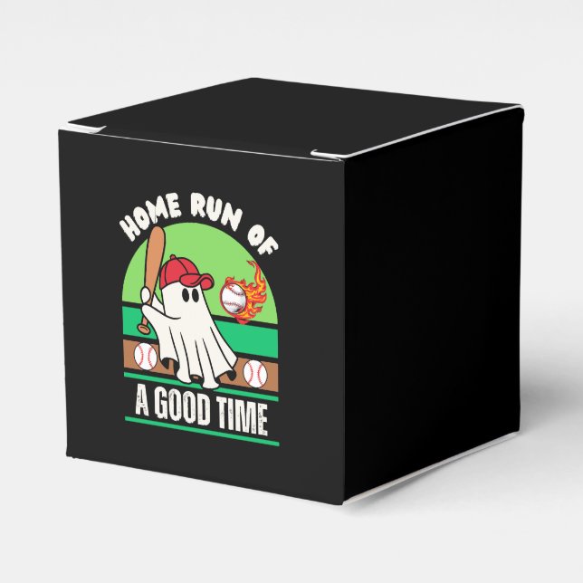 Caja Para Regalos Halloween del jugador de béisbol fantasma (Costado Anverso)