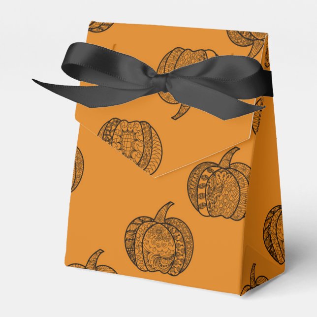 Caja Para Regalos Halloween doodles boho zentangles pumpkins Autumn (Front Side)