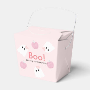 Caja Para Regalos Halloween Fantasma Chica y Calabaza Rosa