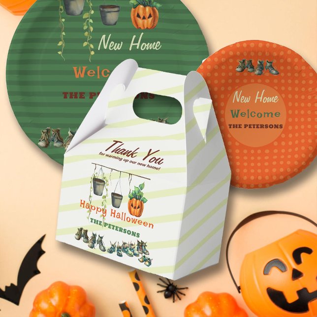 Caja Para Regalos Halloween Fiesta Calentador de casas Gremlin Shoes (halloween welcome housewarming party favor box gremlin shoes fun cute watercolor family couple)