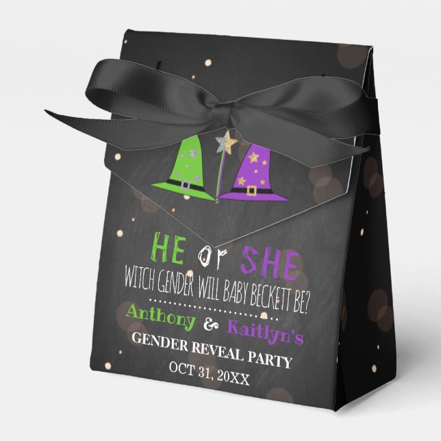 Caja Para Regalos Halloween Fiesta de revelación de género femenino (Front Side)