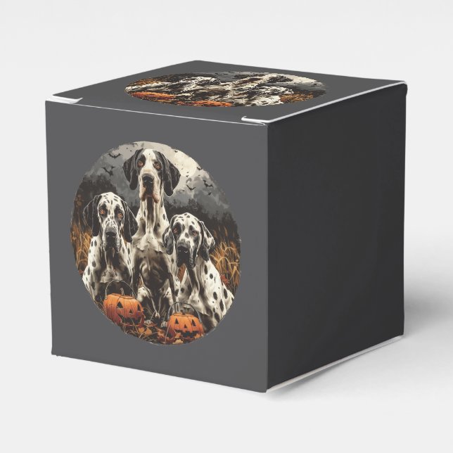 Caja Para Regalos Halloween Great Dane Dogs Jack O Lantern (Costado Anverso)