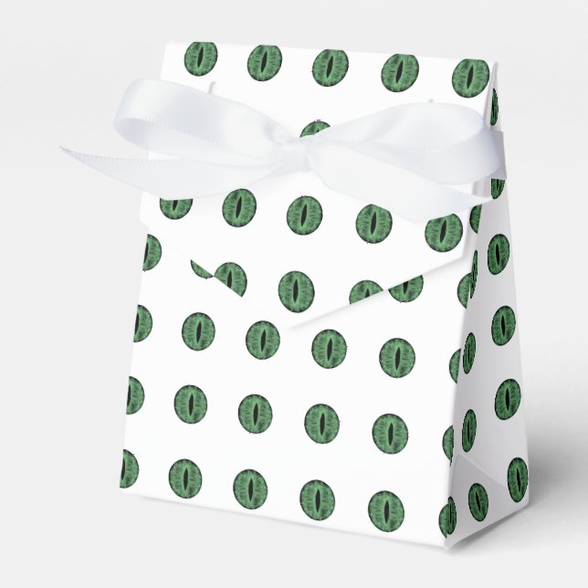 Caja Para Regalos Halloween Green Polka Dot Eyes (Front Side)