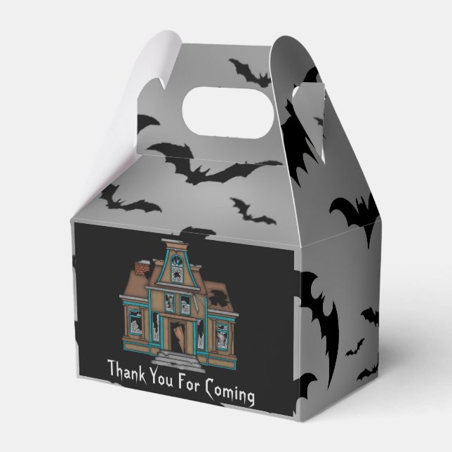Caja Para Regalos Halloween Halloween Hunted house agradecimientos c (Front Side)