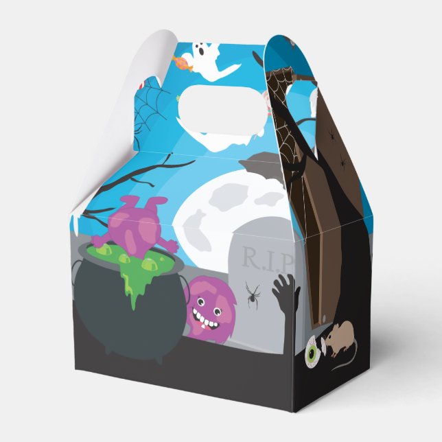 Caja Para Regalos Halloween Monster Kids Halloween Party (Reverso)