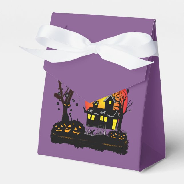 Caja Para Regalos Halloween Party Time in Purple (Front Side)