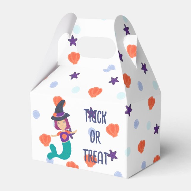 Caja Para Regalos Halloween Pastel Mermaid Witch in Wall Gorra White (Front Side)