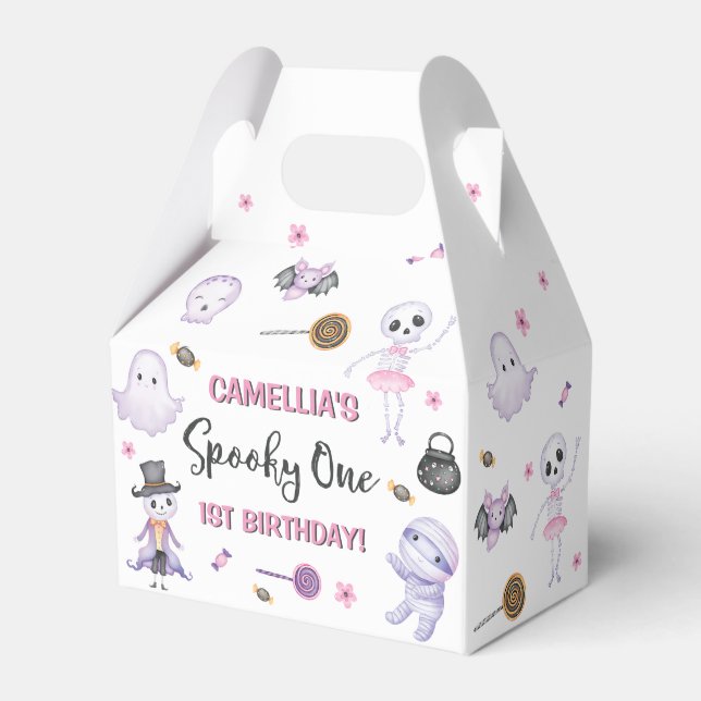 Caja Para Regalos Halloween, primer cumpleaños de Spooky One Chicas (Front Side)