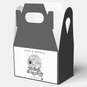 Caja Para Regalos Halloween Retro Spiders & Disco Ball Boda