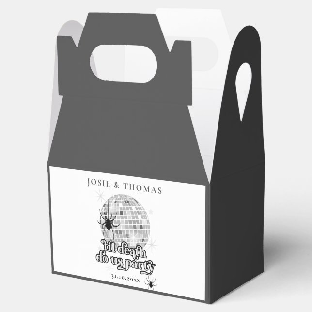 Caja Para Regalos Halloween Retro Spiders & Disco Ball Boda (Abierto)