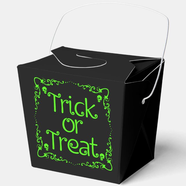 Caja Para Regalos Halloween Slime Green Trick or Trete (Anverso)