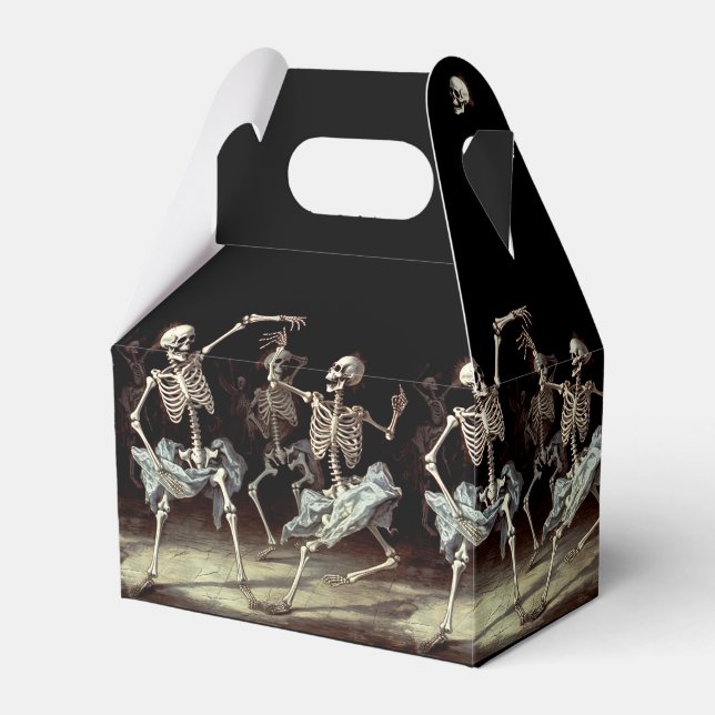 Caja Para Regalos Halloween sobre la muerte negra bailando esqueleto (Front Side)