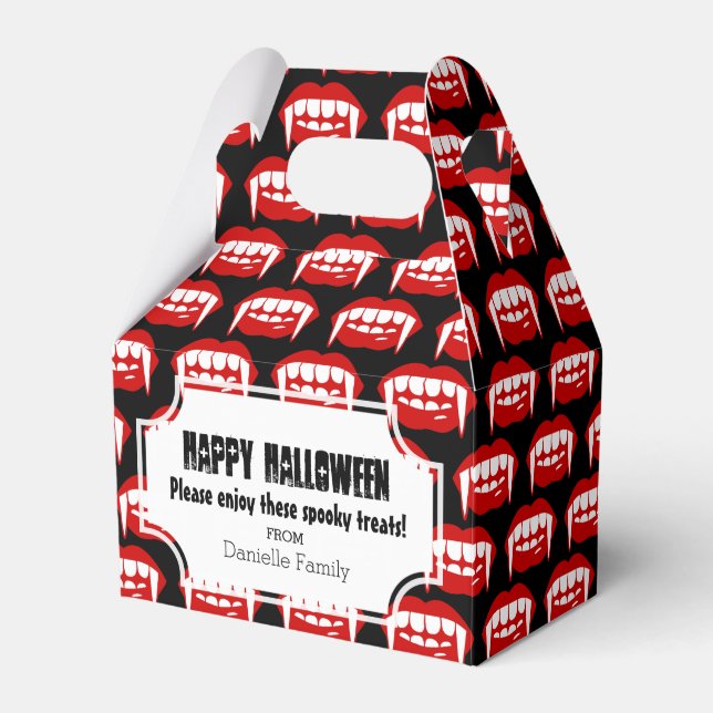 Caja Para Regalos Halloween Vampire Fangs Trick or Treft Box (Front Side)