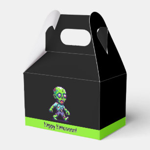 Caja Para Regalos Halloween zombie divertido de 8 bits