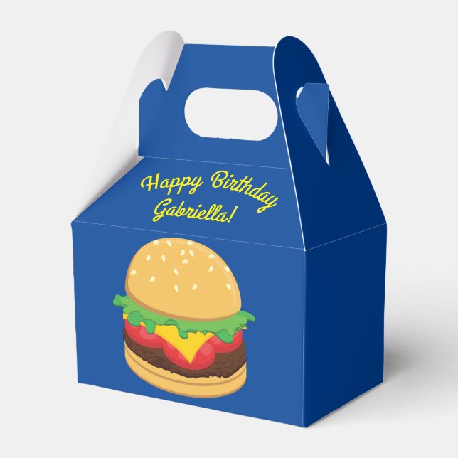 Caja Para Regalos Hamburger Birthday Party Burger (Reverso)