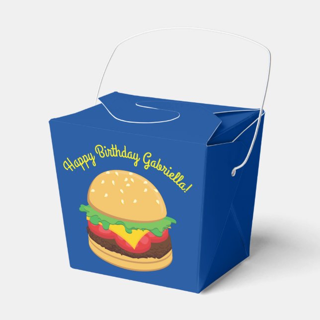 Caja Para Regalos Hamburger Birthday Party Burger Favorito Box (Front Side)