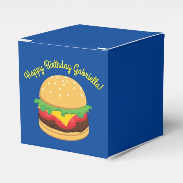Caja Para Regalos Hamburger Birthday Party Burger Favorito Box (Costado Anverso)