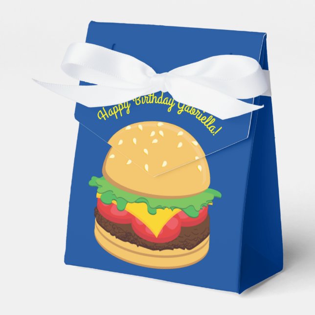 Caja Para Regalos Hamburger Birthday Party Burger Favorito Box (Front Side)