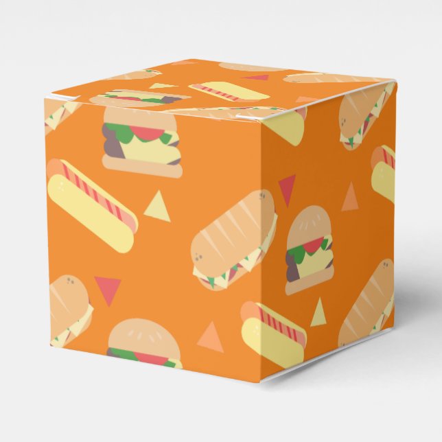 Caja Para Regalos Hamburguesa de perro caliente BBQ Comida Sandwich  (Costado Anverso)