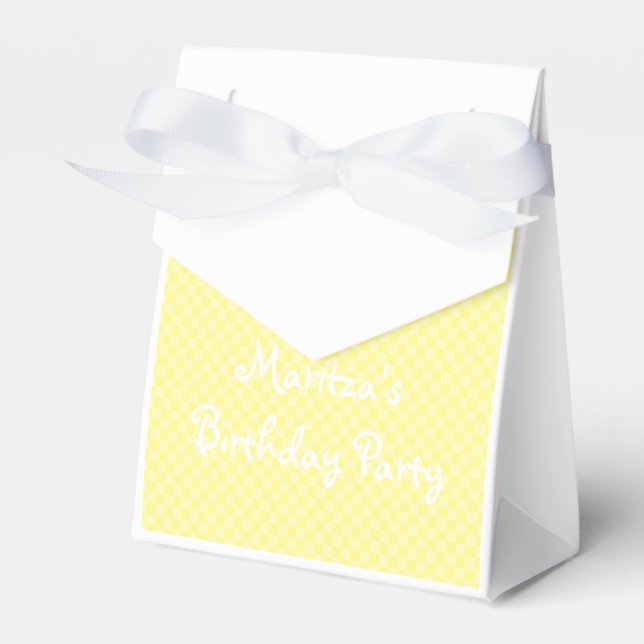 Caja Para Regalos HAMbyWG - Favor Box - Yellow Gingham - Tus palabra (Front Side)