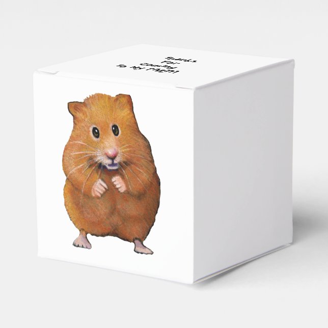 Caja Para Regalos Hamster Cuto, Dibujo Original, Gracias Fiesta (Costado Anverso)