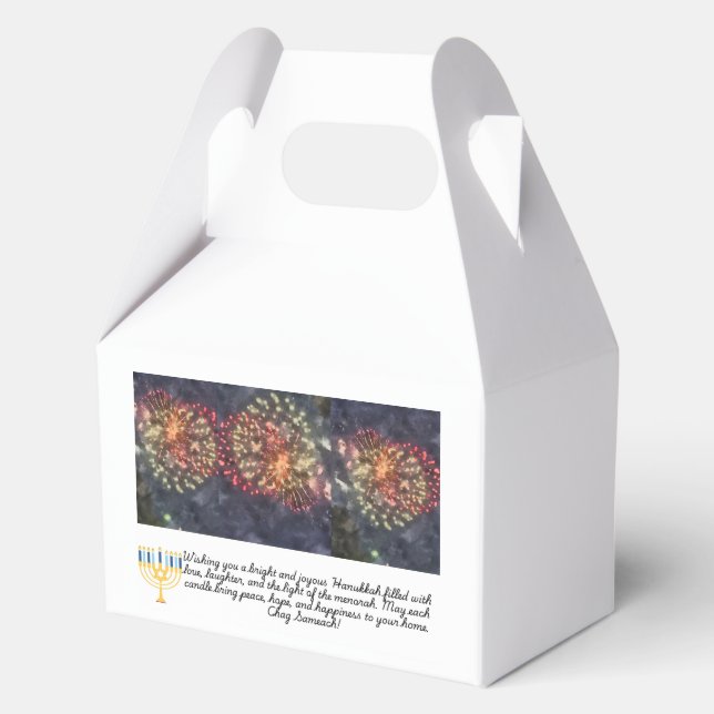 Caja Para Regalos Hanukkah menorah , petardos (Anverso)