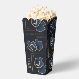 Caja Para Regalos Hanukkah Un gran milagro azul oscuro