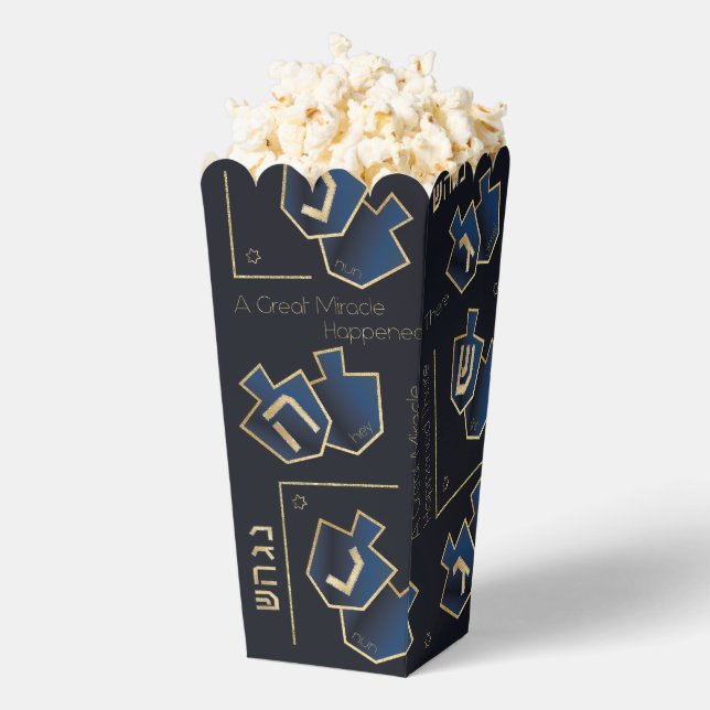 Caja Para Regalos Hanukkah Un gran milagro azul oscuro (apareció)