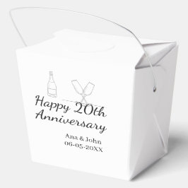 Caja Para Regalos Happy 20th anniversary champagne bottle glass name