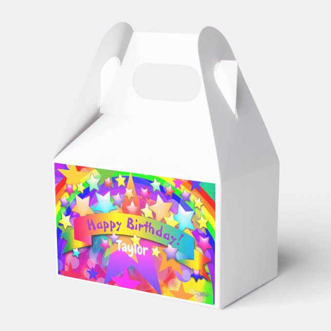 Caja Para Regalos Happy Birday Paper Favor BoxRainbow HAMbyWG (Front Side)