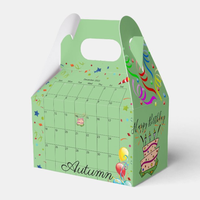 Caja Para Regalos Happy Birthday Gable Favor Box Diciembre 2022 (Front Side)