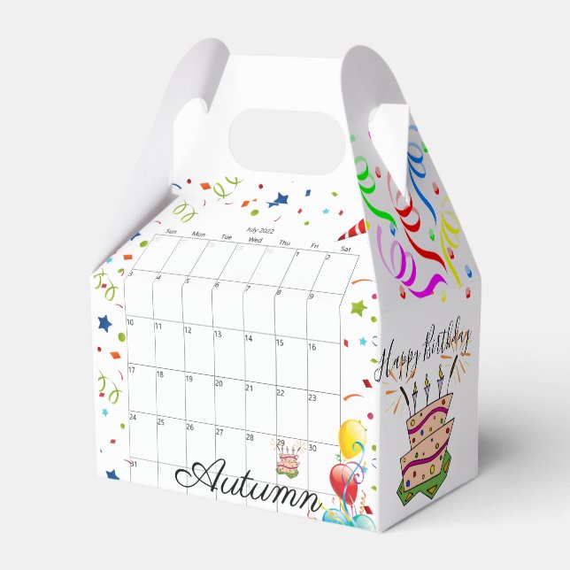 Caja Para Regalos Happy Birthday Gable Favor Box Julio 2022 (Front Side)