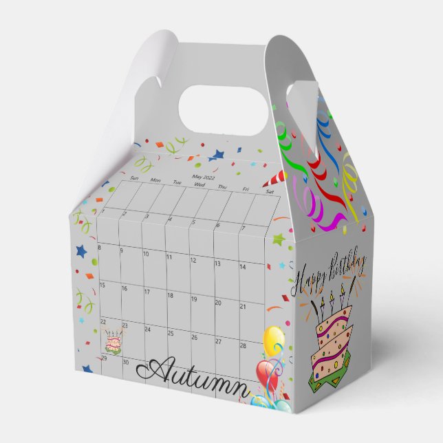 Caja Para Regalos Happy Birthday Gable Favor Box May 2022 (Front Side)