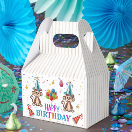 Caja Para Regalos Happy Birthday Gable Favor Box Monkey Cupcake