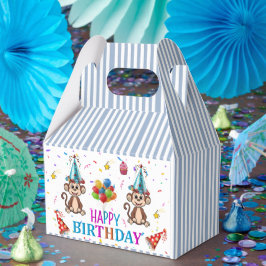 Caja Para Regalos Happy Birthday Gable Favor Box Monkey Cupcake