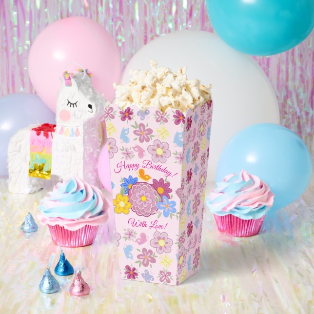 Caja Para Regalos Happy Birthday Wild Flowers Garden Birds Pattern (Fiesta)