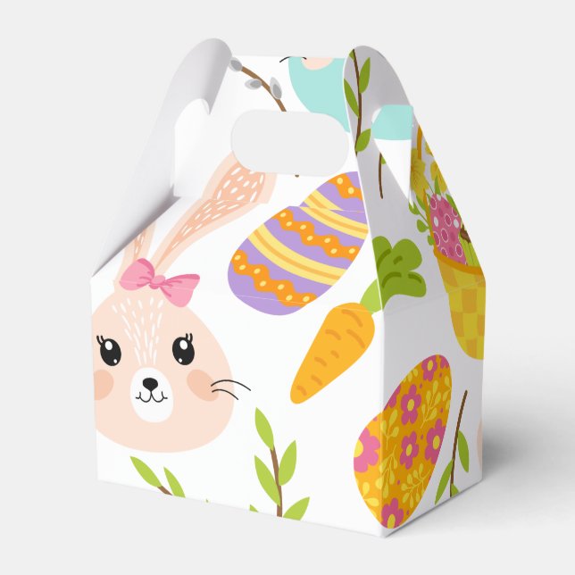 Caja Para Regalos Happy Easter Bunny Eggs, Spring Pattern Gift (Front Side)