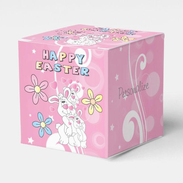 Caja Para Regalos Happy Easter Bunny Fun Favbox (Costado Anverso)