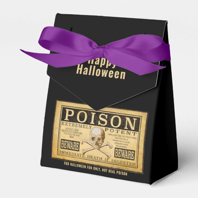 Caja Para Regalos Happy Halloween "POISON" Favbox (Front Side)