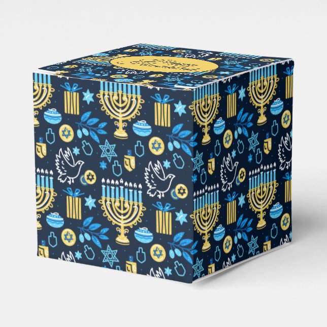 Caja Para Regalos Happy Hanukkah Favor Box (Costado Anverso)